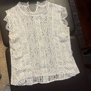 Elegant White Lace Top